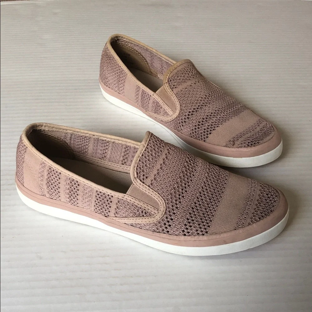 SPERRY Women’s Seaside Striped Knit Slip-on Sneakers size 9.5 Rose